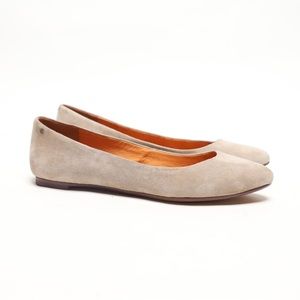 Madewell Beige Tan Sidewalk Skimmer Suede Flats Slip On Shoes.